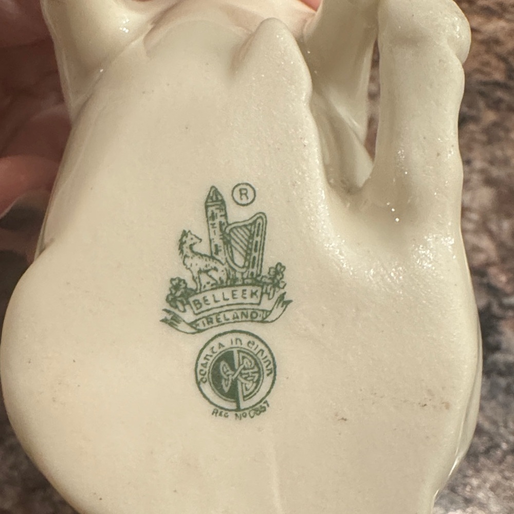 Belleek Porcelain Pig Figurine - Picture 4 of 4